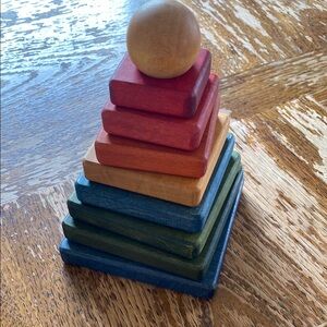 Colorful Rainbow Wooden Stacking Toy | Montessori Toddler Baby Toy